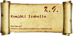 Komjáti Izabella névjegykártya